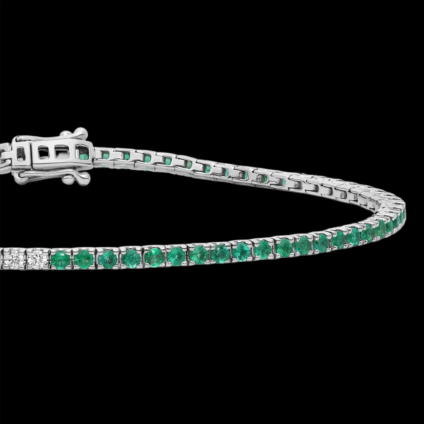 Half & Half Round Diamond Tennis Braclet