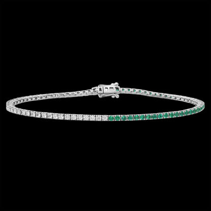 Half & Half Round Diamond Tennis Braclet