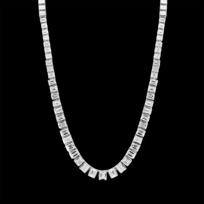 Emerald Cut Diamond Half Eternity Necklace