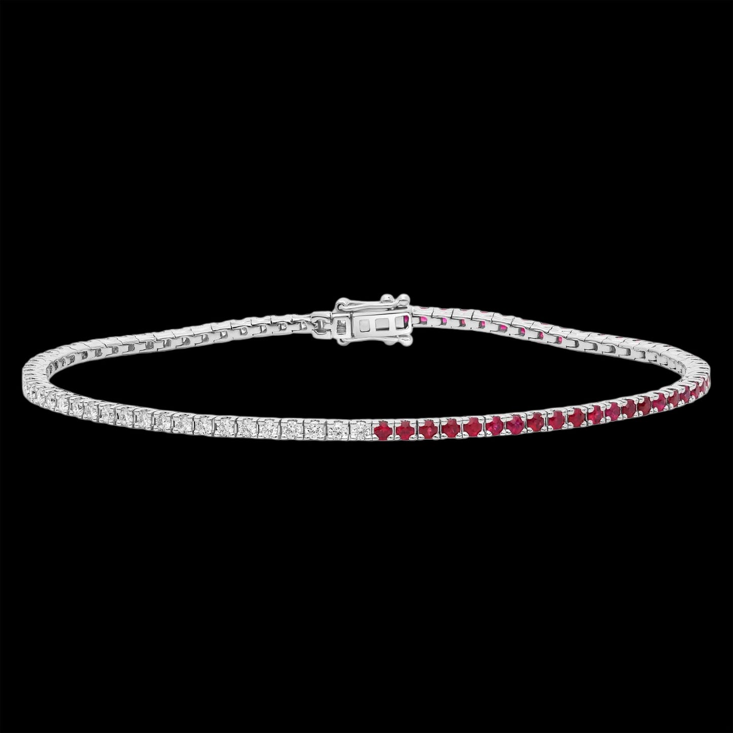 Half & Half Round Diamond Tennis Braclet