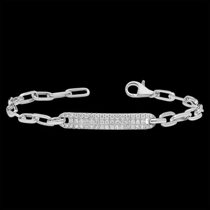 Pavé Diamond Tag Paperclip Bracelet