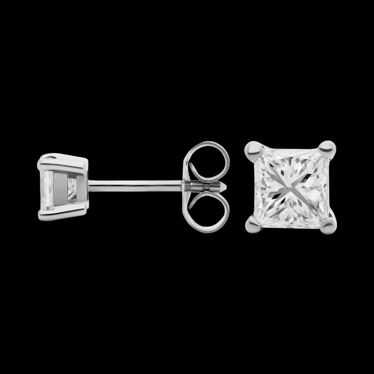 Princess Cut Diamond Stud Earring