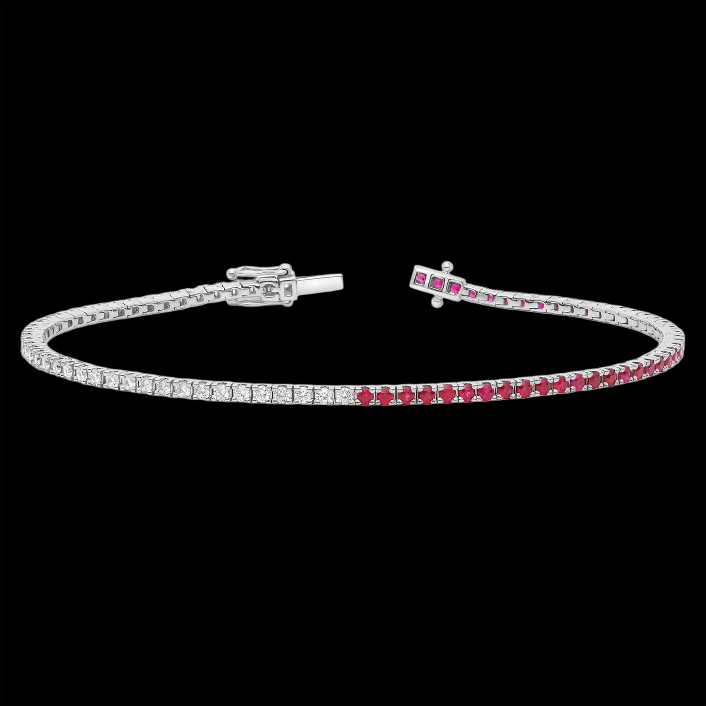 Half & Half Round Diamond Tennis Braclet