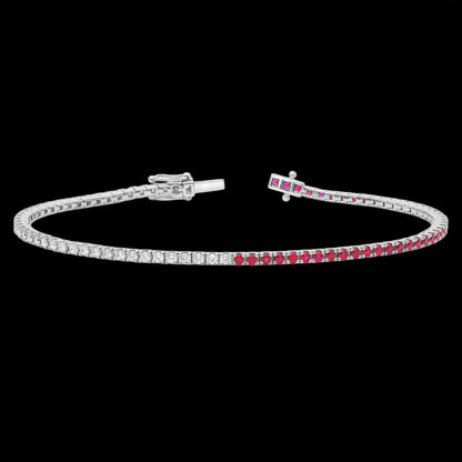 Half & Half Round Diamond Tennis Braclet