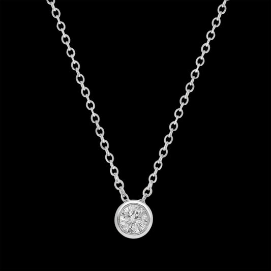 Bezel Diamond Pendant Necklace