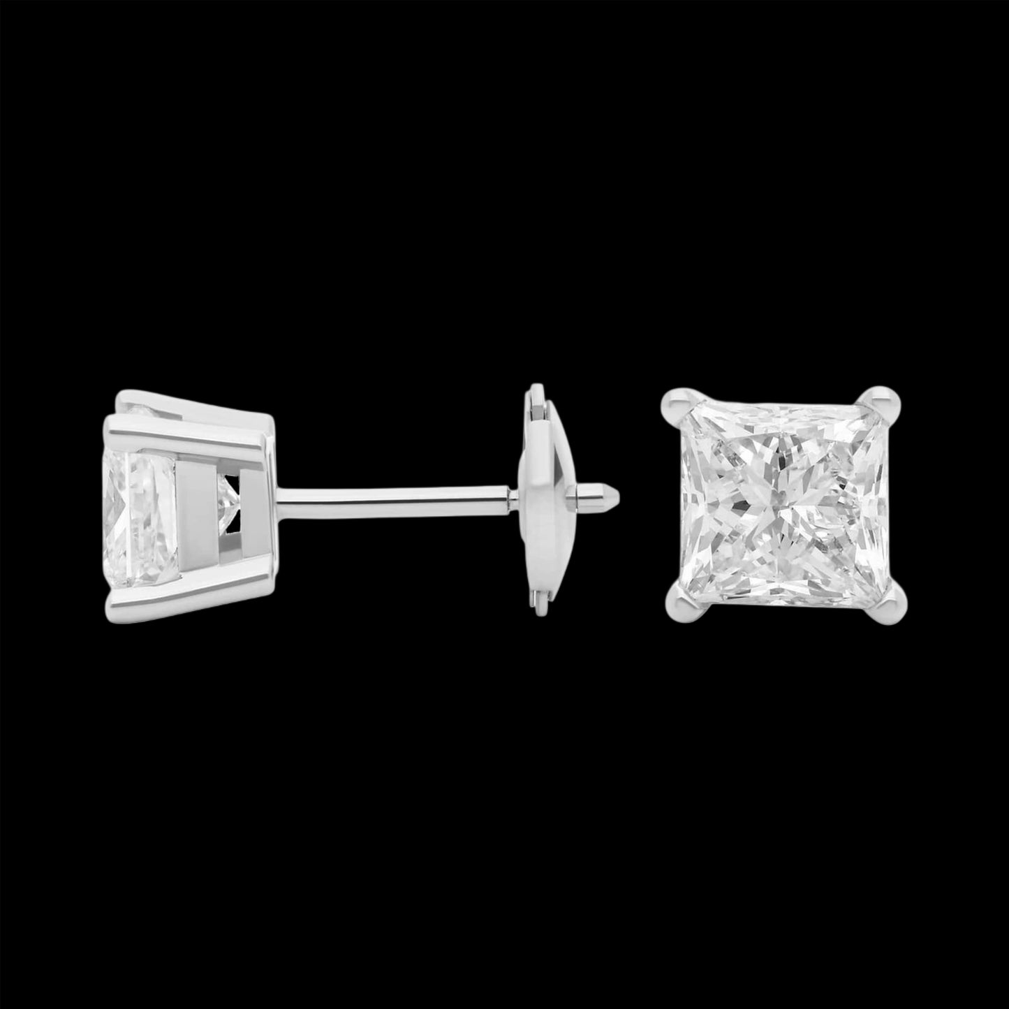 Princess Cut Diamond Stud Earring