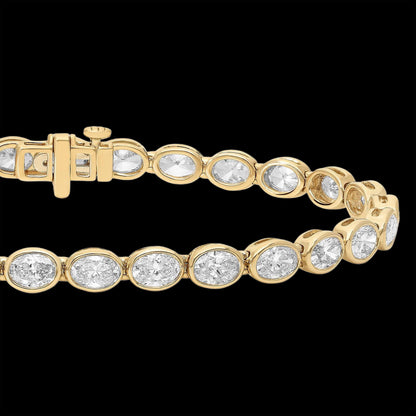 Oval Cut Diamond Tennis Bracelet In Gold