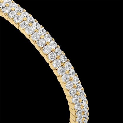 Diamond Two Row Cushion Flex Bangle Braclet