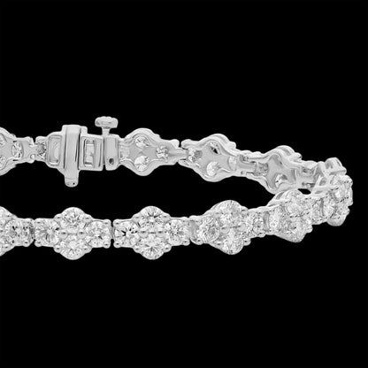 Diamond Cluster Tennis Braclet