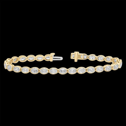 Oval Cut Diamond Tennis Bracelet In Gold