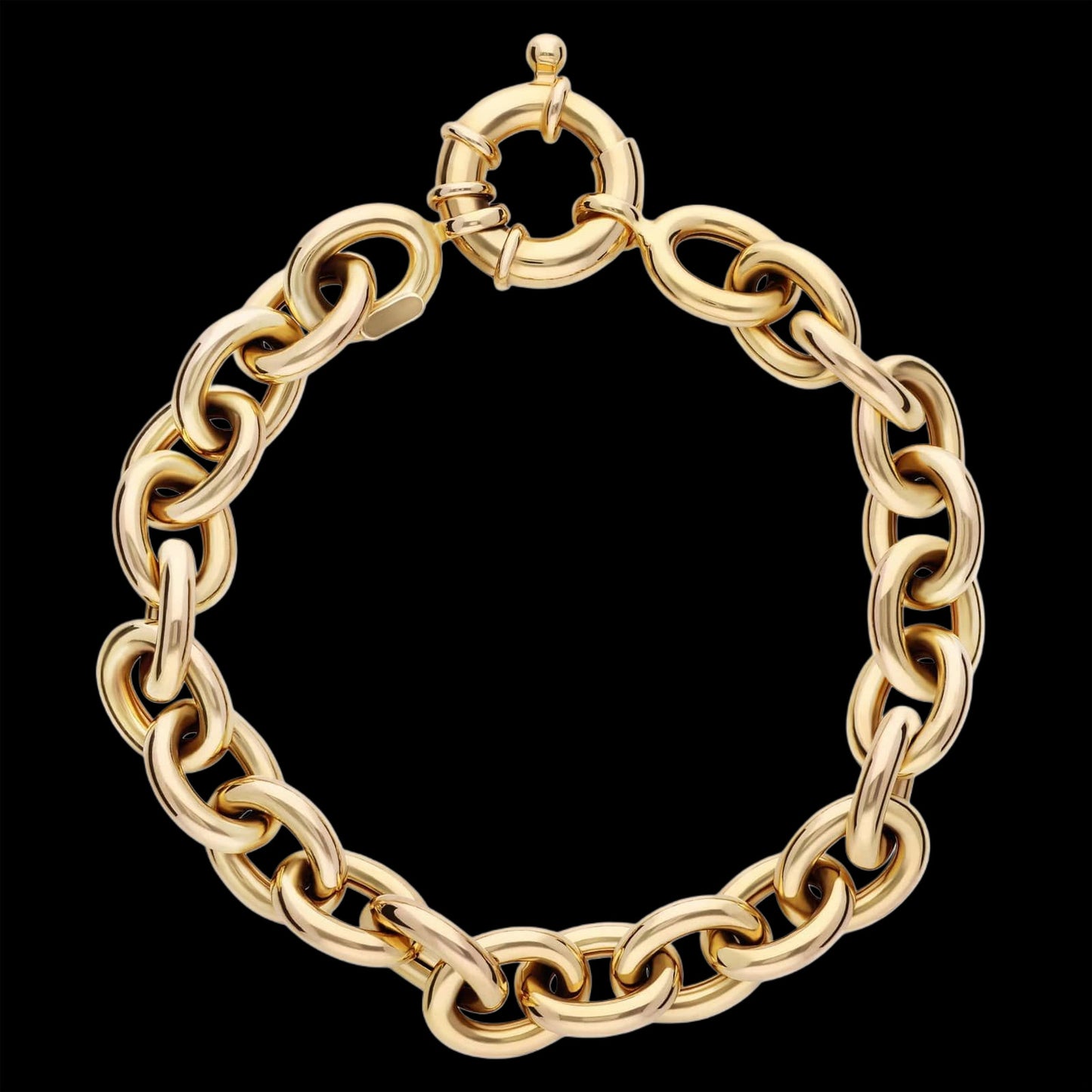 8” Oval Linked Bracelet In Gold