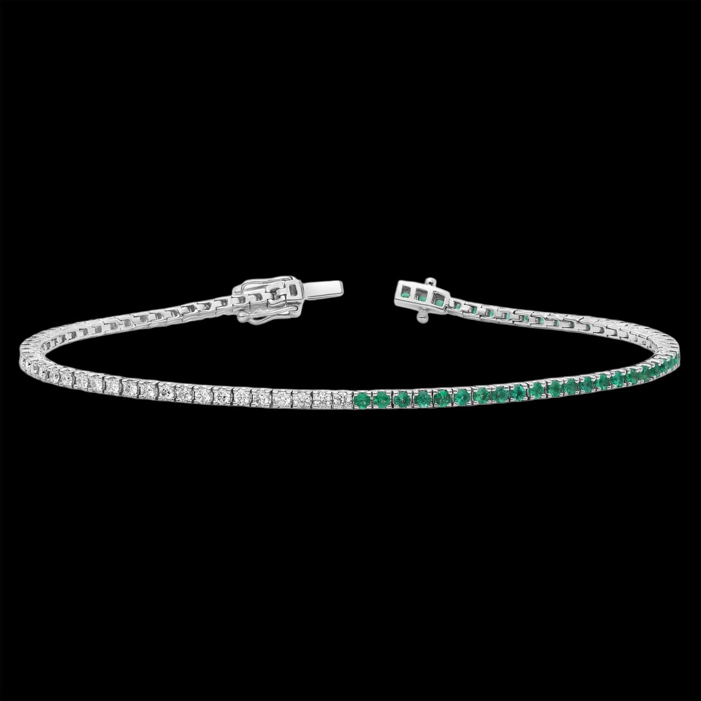 Half & Half Round Diamond Tennis Braclet