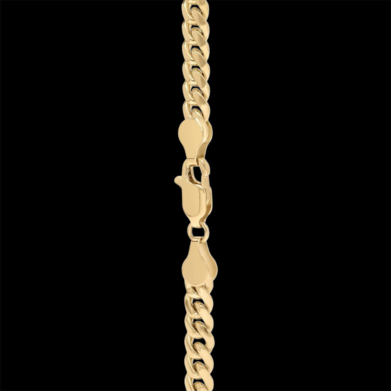 Emerald Cut Diamond Bezel Cuban Chain In Gold