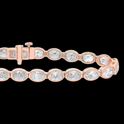 Oval Cut Diamond Tennis In Rose Gold