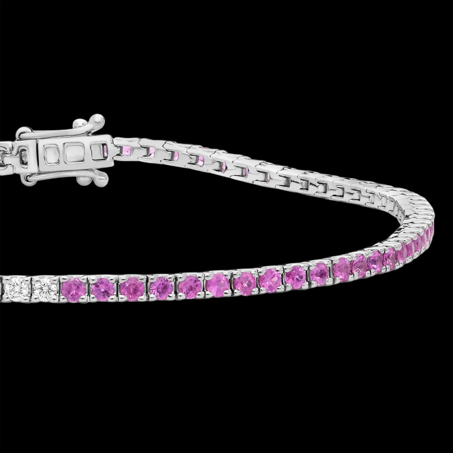 Half & Half Round Diamond Tennis Braclet