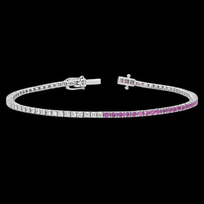 Half & Half Round Diamond Tennis Braclet