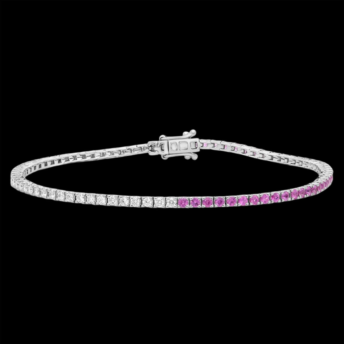 Half & Half Round Diamond Tennis Braclet