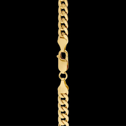 Men’s Semi-Solid Miami Cuban Chain In Gold