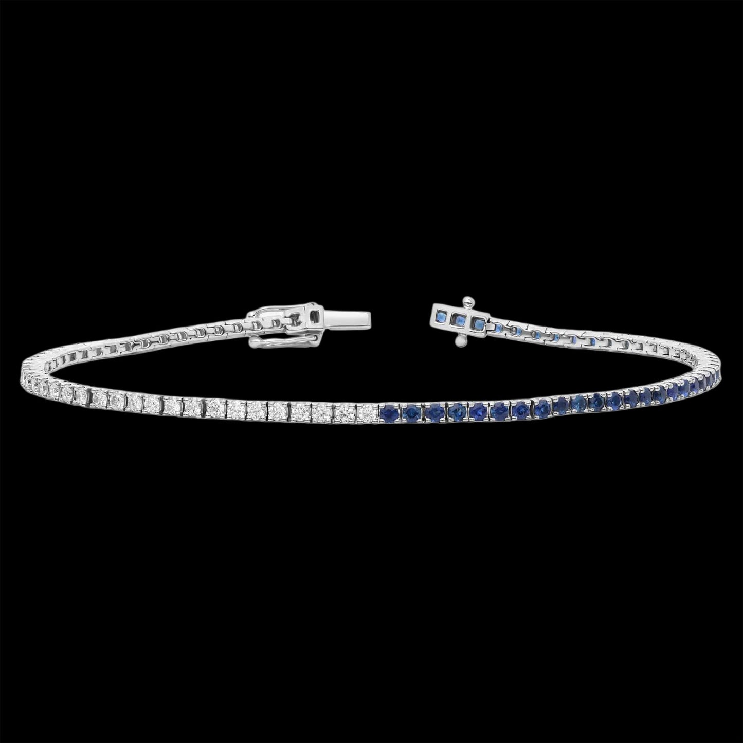 Half & Half Round Diamond Tennis Braclet