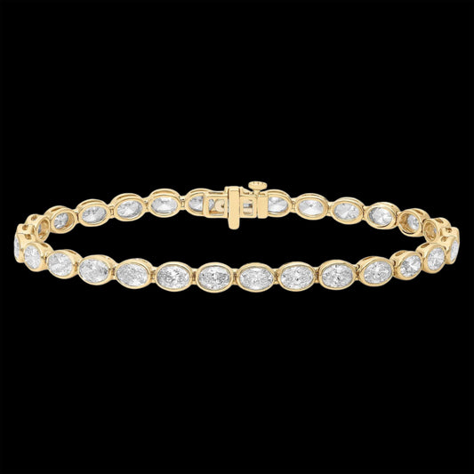 Oval Cut Diamond Tennis Bracelet In Gold