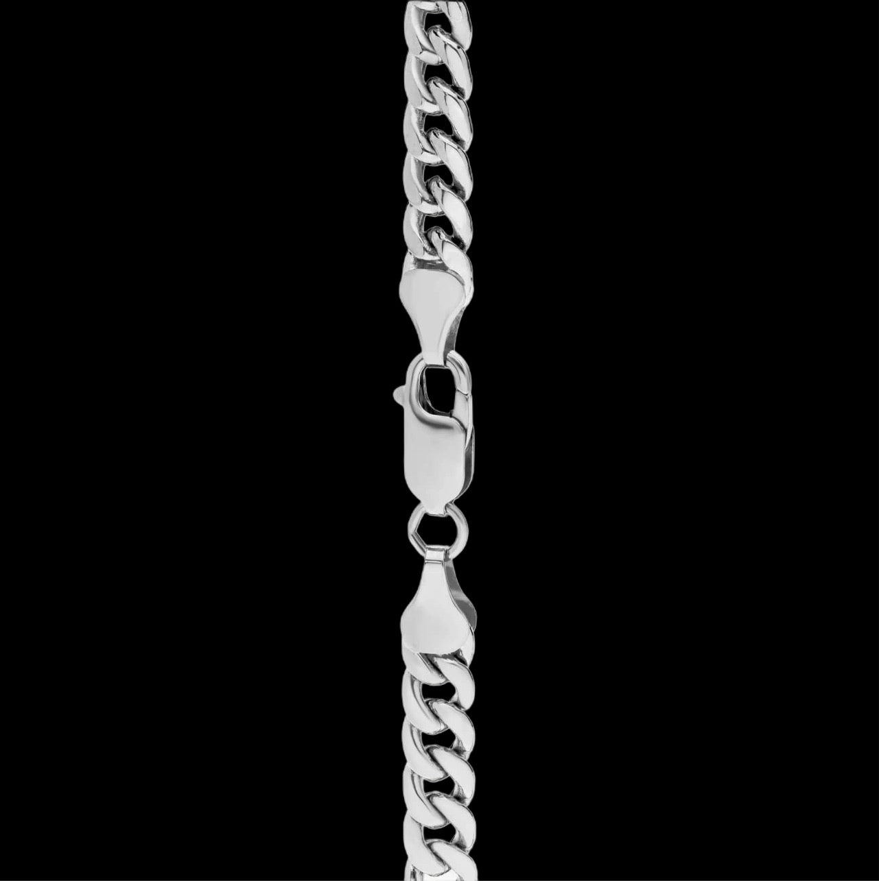 Men’s Semi-Solid Miami Cuban Chain In Silver