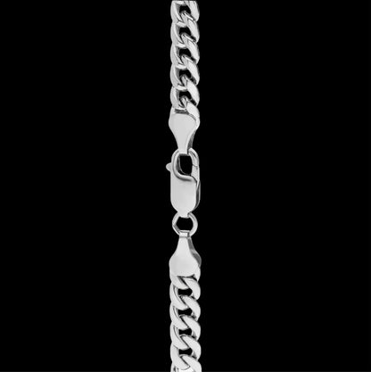 Men’s Semi-Solid Miami Cuban Chain In Silver